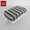 Toalla de baño cuadrada a rayas PE negra y gris lino natural baño largo poliéster toalla fina punto lino esponja toalla de baño baño