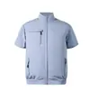 Roupas de Trabalho Casuais de Verão Resistentes ao Desgaste, Coletes Respiráveis com Ar Condicionado de Verão para Homens e Mulheres, Roupas com Ventilador de Ar Condicionado, Conjunto de Tops de Manga Curta
