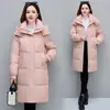 Chaqueta de plumón auténtica nueva para mujer, de longitud media, moda coreana 2025, engrosada y cálida, abrigo para madre de mediana edad