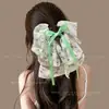 2026 Prendedor de Rabo de Cavalo Super Estiloso com Laço e Fita, Prendedor de Cabelo para Penteado Meio Preso, Acessório de Cabelo Tipo Pinça Tubarão para Mulheres