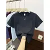 Verano 2026 Nuevo 230g 40s 92% Algodón 8% Spandex Cuello Redondo Camiseta de Manga Corta con Estrellas Brillantes por Todas Partes Versátil