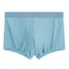 Ropa interior de algodón puro para hombre, cómodos bóxers ajustados, shorts de boxeo transpirables de color liso, estilo simple para adolescentes, venta al por mayor de calzoncillos para hombre