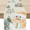 Venta Caliente Transfronteriza Mantel con Estampado de Muñeco de Nieve y Reno Navideño Mantel Individual de Lino para Mesa de Comedor del Hogar de Invierno Decoración Festiva