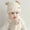 Gorro de Invierno para Niños Máscara a Prueba de Viento Protección para los Oídos Niños y Niñas Todo en Uno con Gorro Grueso de Doble Capa Cálido