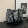 Bolso tote para el día a día de comercio exterior, nuevo y moderno bolso de hombro transfronterizo, gran capacidad, diseño simple y retro estampado, bolso para mujer