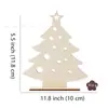 Recorte Navideño de Madera en Blanco sin Terminar Adorno Etiqueta para Árbol de Navidad DIY con Base de Cuerda Manualidades para el Hogar