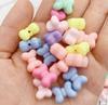 Moño acrílico Moño de color Macaron corbata de moño color claro niños DIY abalorios cadena para teléfono móvil bolsa de material joyería cuentas sueltas