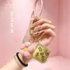 Colgante de oro puro 999, "Feliz Cumpleaños, Hazte Rico, Ponte Guapa," llavero nuevo, colgante para teléfono y bolso, accesorio pequeño