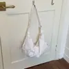 Bolsa de Dumpling de Bolinhas de Nylon, Grande Capacidade, Adequada para Escola e Trabalho, Bolsa de Ombro Único Transversal, Bolsa Nuvem Plissada com Cordão, Bolsa Nuvem