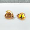 Moissanita chapada en amarillo con forma de corazón de 0.5-3 ct piedra suelta se puede equipar con código de cintura grabado GRA gema Wuzhou fábrica Mosan venta al por mayor