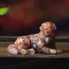 Tumbado Cristal Natural Grava Transfronterizo Artesanía de Resina Adorno Perro Golden Retriever Decoración del Hogar Adorno Conchas de Colores