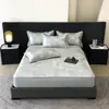 Lujo Ligero Jacquard Carbón Hielo 900D Sábanas Colchonetas Suaves Refrigeradas Clase Amigable con la Piel Transpirable Lavables a Máquina Colchoneta de Seda de Hielo para Dormir Desnudo