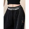 Estilo Bohemio Danza del Vientre Borla Cortina de Glúteos Cadena de Cintura para Mujer Cinturón Exótico Étnico Decorativo Fajín Accesorios Sexy