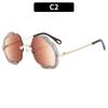 Gafas de sol sin montura preciosas y elegantes para mujer, gafas de sol con incrustaciones de diamantes europeas y americanas transfronterizas, gafas de sol para fiesta de gala