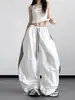 Calça Esportiva Wide Leg Retro Americana com Três Listras para Mulheres e Homens, Estilo Hip-Hop de Verão Solta Bf, Vibe Preguiçosa, Calça Cool e Estilosa de Comprimento Total