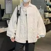 Camisa de manga larga de alta gama para hombre, diseño moderno de estilo coreano con patrón en relieve, nueva chaqueta ins para primavera y otoño