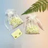 Nuevo Árbol de Navidad Blanco Dibujo Animado Estampado Bolsa de Organza con Cordón Comercio Electrónico Transfronterizo Bolsa para Dulces Navideños Regalo