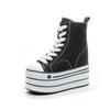 Zapatos de Mujer con Tacones Ultra Altos de 16 cm y Suela Gruesa, Zapatos Casuales de Lona de Moda Versátiles, Zapatos de Plataforma Nuevos para Primavera y Otoño 2026