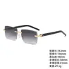 Gafas de Sol Kajia Sin Marco con Borde Cortado y Hebilla de Metal en Forma de Herradura, Montura Cuadrada de Moda, Gafas de Sol Trendy de Lujo Ligero con un Estilo Exquisito y Elegante