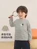 Ropa interior Kaka Panda con forro polar para niños, ropa de invierno, camiseta de manga larga para niños, ropa interior para niñas, top de invierno para bebé
