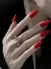 24 Uñas Postizas Press-On Negras Mate con Forma de Almendra