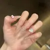 Uñas Usables Semihandmade Divertidas Estilo Francés Estrella Dopamina Hielo Transparente Ins Piezas de Uñas Lindas Líneas Ojo de Gato