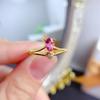 Anillo de turmalina rosa natural con baño de plata 925 y gotas de agua incrustadas en oro de 18 quilates, disponible en AliExpress.