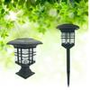 Faro Cuadrado de Columna Solar de 3 LEDs Lámpara Generosa Impermeable para Exteriores Lámpara para Patio Jardín Lámpara para Césped