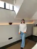 Hers Una Medida de Dulzura Otoño 2026 Jeans de Pierna Ancha de Cintura Alta Estilo Coreano para Mujer 80402