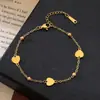 Nuevas Pulseras de Pareja Europeas y Americanas Más Vendidas, Pulseras de Acero de Titanio Elegantes y Sencillas Chapadas en Oro Real de 18 Quilates Joyería de Mano de Lujo Accesible
