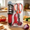 Cuchillo para Fruta para Uso Doméstico, Pelador de Acero Inoxidable, Pelador de Cocina Portátil Seguro 2 en 1, Cuchillo Plegable Afilado