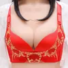 Nuevo Conjunto de Sujetador Bordado Festivo de Dai Piao Ni, Ropa Interior Roja Brillante del Año del Zodiaco para Mujer, Sujetador Festivo de Boda