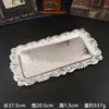 Nuevo Cuenco Rectangular de Hierro Forjado con Encaje de Concha para Frutas Espesor Patrón Europeo Bandeja Dorada Bandeja de Almacenamiento Bandeja de Metal para Té