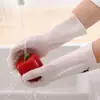 Guantes para el hogar, Blanco transparente, Goma impermeable PVC, Limpieza del hogar, Antideslizantes, Duraderos, Guantes para lavar platos en la cocina