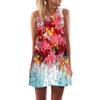 Europeo y Americano Nuevo Estampado Cuello Redondo Verano Animal Digital 3D Estampado Hombro Largo Vestido Chaleco