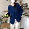 Chaqueta Suéter Holgada Casual Estilo Perezoso para Mujer 2024 Otoño e Invierno Nuevo Talla Grande Cuello Redondo Suave Ceroso Tejido Cárdigan Top