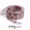 Cadarços Largos de 2,5cm 4cm Cadarços de Renda de Fio de Fita com Estampa de Leopardo Cadarços Largos Planos de Chiffon com Estampa de Leopardo