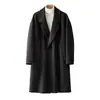 Abrigo Nuevo de Otoño e Invierno 100% Lana para Hombre Abrigo Largo de Lana Elegante Moda Cortavientos de Lana Aprobación Directa de Fábrica