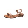 2024 Nuevas Sandalias Planas de Verano Estilo Hada de una Palabra Hermosas para Mujer Ropa Exterior Falda Francesa Zapatos Romanos