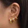 Nuevos Pendientes Dorados Pesados de Moda para Comercio Transfronterizo, Clips para Orejas Elegantes y Exquisitos, Accesorios de Moda Modernos y Versátiles