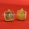 Pingente Pequeno Thangka de Aço Titânio, Oito Santos Protetores do Buda, Pingente de Colar Meio Pintado à Mão para Vidas Passadas e Presentes, Galvanoplastia 18K