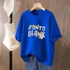 Top retro adelgazante de algodón puro de talla grande para mujer, holgado y versátil, camiseta de manga corta con hombros caídos, media manga adelgazante de talla grande ins