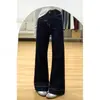Calça Jeans Wide Leg A-Line Azul Escuro para Mulheres, Forrada com Lã para o Inverno, Tamanho Grande, Emagrecimento, Corpo em Formato de Pera, Caimento Solto, Calça Levemente Flare
