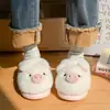 2026 Estilo Hogareño Cálido Venta al por Mayor Zapatos de Felpa y Piel Invierno Tacón Medio Pantuflas de Algodón Para Mujer Exteriores Interiores Estilo Nuevo