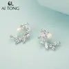 Joyas Aitong Pendientes Exquisitos de Hoja Simple Pendientes de Moda Elegantes de Hoja Pendientes Coreanos Ins Nuevos de Nicho