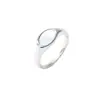 Anillo de Nácar Transfronterizo Europeo y Americano para Mujer, Simple Retro Acero de Titanio Ins Estilo Minimalista Creativo Elegante Anillo de Concha Europeo y Americano