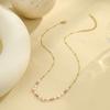 Europeo y Americano Transfronterizo 18K Perla Barroca Rosa Dopamina Collar de Cuentas Set de Pulsera Cadena de Clavícula de Acero Inoxidable