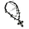 Pingente Vintage Cristal com Contas Irregulares Corrente para Clavícula Moda Estilo Europeu e Americano Exagerado Doce Cool Nicho Colar