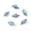Contas de Concha Galvanizadas de Alta Transparência, Contas Transparentes Torcidas, Acessórios para Joias DIY Feitos à Mão, Materiais para DIY de Pulseiras, Acessórios para Atacado