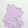 Verano 2023 nuevo minkymom ropa infantil bebé rayón canalé fino caramelo multicolor hogar conjunto de 2 piezas